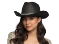 Kapelusz kowbojski z cyrkoniami czarny - 1 szt.