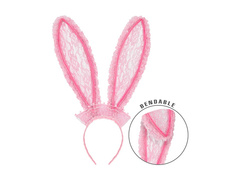 Różowe koronkowe uszy królika