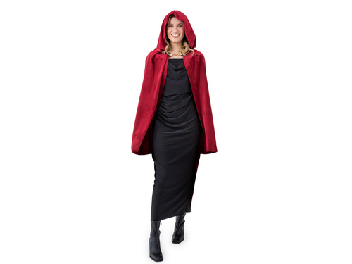 Peleryna z kapturem - burgundowa - 80 cm