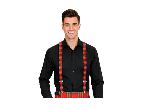 Szelki w szkocką kratę