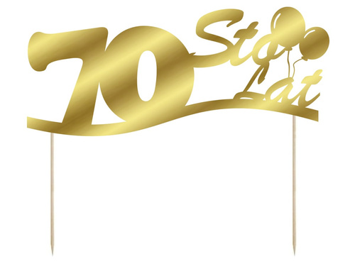 Topper papierowy na tort 70 sto lat - 1 szt.