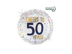 Balon foliowy okrągły urodzinowy na 50 lat - 14" - 1 szt.