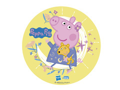 Dekoracyjny opłatek tortowy Świnka Peppa - 15,5 cm - 1 szt.