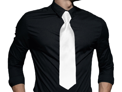 Biały krawat - 30 cm - 1 szt.