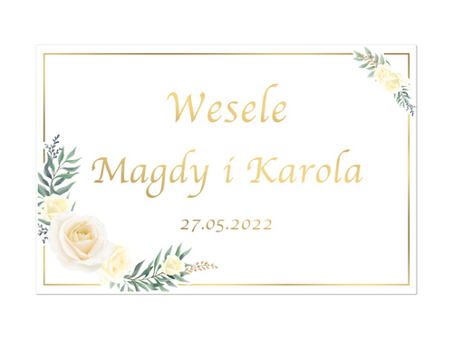 Plakat Weselny personalizowany - 90x60 cm