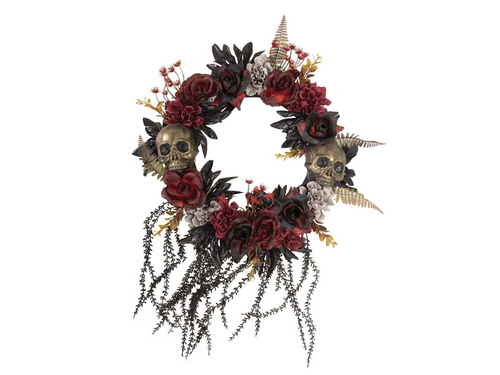 Dekoracja wisząca wieniec z czachą - 40 cm - 1 szt.