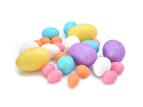 Pisanki brokatowe mix kolorów - 2,5-6 cm - 24 szt.