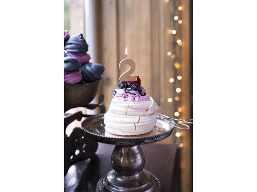 Świeczka cyferka dwa różowe złoto - 2 - 1 szt.