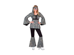 Strój disco lata 70-te - srebrne fale