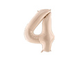 Balon foliowy cyfra 4 ciemnobeżowa - 72 cm - 1 szt.