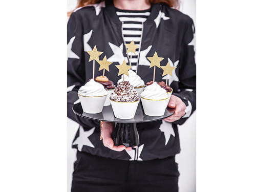 Pikery na babeczki Gwiazdki złote - 6 szt.