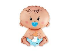 Balon foliowy do patyka - Dzidziuś chłopiec - 33 x 23 cm - 1 szt.