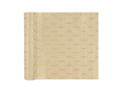 Dekoracja bieżnik na stół Złote romby - beżowy - 28 cm x 275 cm - 1 szt.