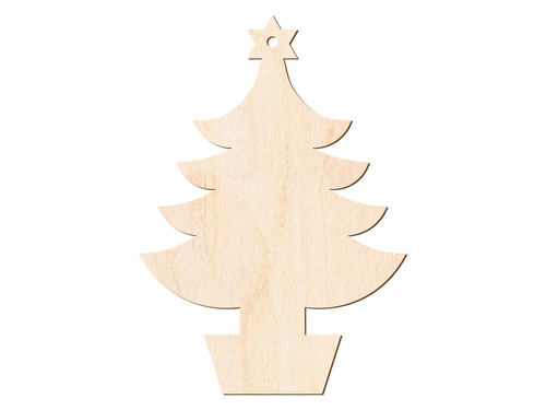 Zawieszka drewniana choinka - 10 cm - 1 szt.