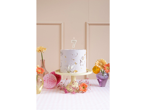 Świeczka cyferka siedem beżowa - 7 - 1 szt.