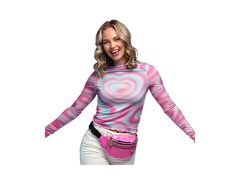 Saszetka biodrowa holograficzna różowa