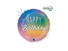 Balon foliowy okrągły Happy Birthday - 14" - 1 szt.