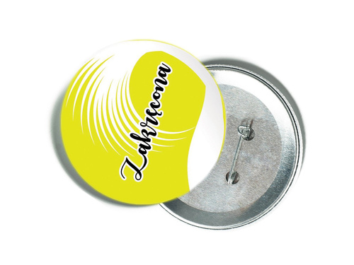 Przypinka z napisem Zakręcona na Wieczór Panieński