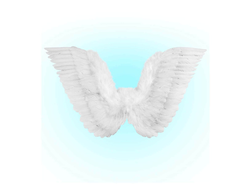 Skrzydła anioła białe z piórami - 86 x 31 cm - 1 szt.