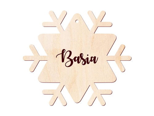 Zawieszka drewniana śnieżka z imieniem lub logo firmy - 11 cm - 1 szt.