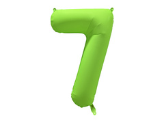 Balon foliowy cyfra 7 neonowy zielony - 86 cm - 1 szt.