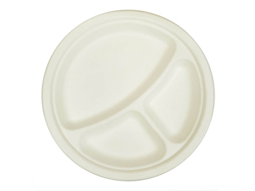 EKO Talerzyki białe trójdzielne - 23 cm - 6 szt.