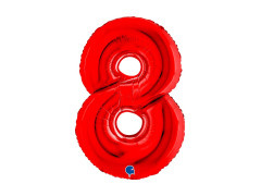 Balon foliowy cyfra 8 czerwony - 40" - 1 szt.