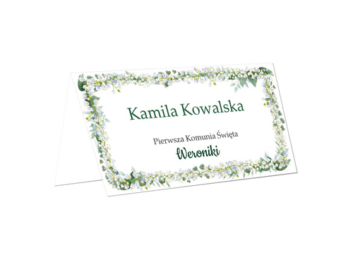 Winietki personalizowane składane na I Komunię Świętą - 15 szt.