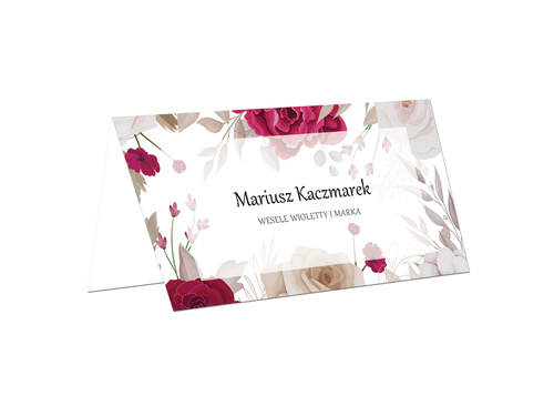 Winietki personalizowane składane z kwiatami - 15 szt.