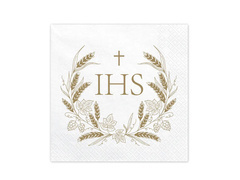 Serwetki komunijne IHS - 33 cm - 12 szt.