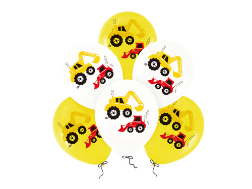 Balony lateksowe Budowa - 30 cm - 6 szt.