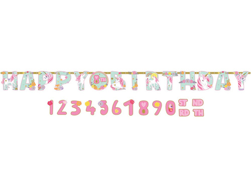 Baner Happy Birthday Magiczny Jednorożec - 320 cm - 1 szt.
