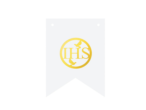 Flaga komunijna na Komunię Świętą - 16 x 12 cm - 1 szt.