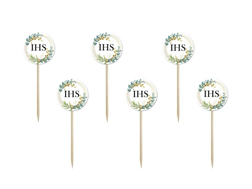 Pikery na I Komunię Świętą - 7 cm - 6 szt.