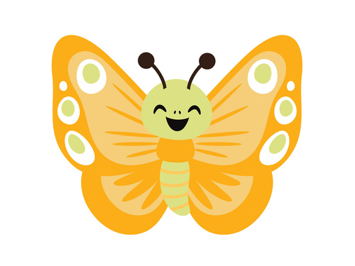 Dekoracja dwustronna Motylek żółty - 36 x 29 cm