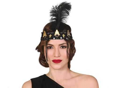 Opaska Retro z piórem - 1 szt.