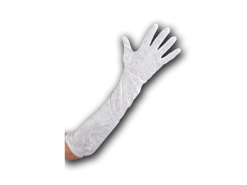 Rękawiczki karnawałowe białe - 50 cm