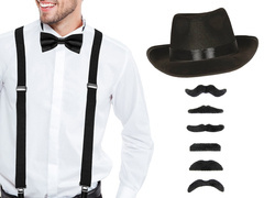 Zestaw gangstera czarny - 1 komplet.