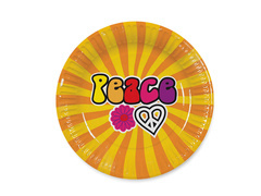 Talerzyki papierowe Hippie - 23 cm - 8 szt.