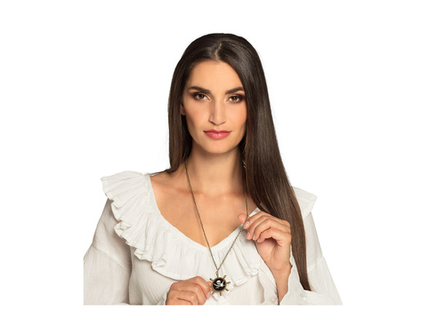 Metalowy naszyjnik koło sterowe pirackie