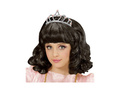 Czarna peruka księżniczki z tiarą