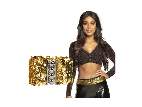 Pasek cekinowy złoty elastyczny