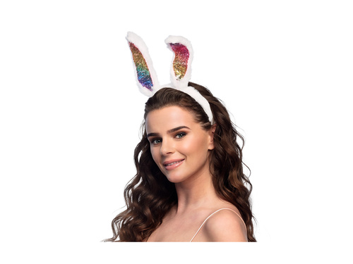 Opaska na głowę tęczowy króliczek