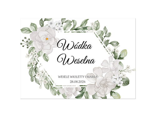 Etykiety personalizowane na butelkę z Wódką Weselną - 9 szt.