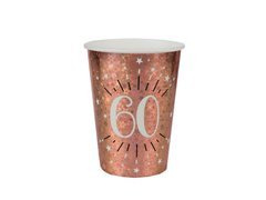 Kubeczki papierowe na sześćdziesiąte urodziny 60 Sparkling - 270 ml - 10 szt.