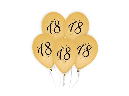 Balony lateksowe na osiemnastkę 18 - 30 cm - 5 szt.