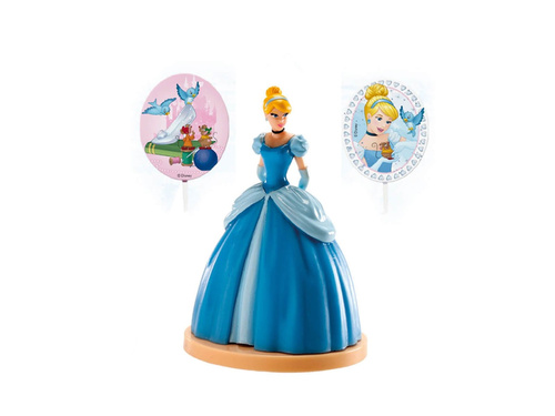 Dekoracyjny zestaw figurek tortowych Kopciuszek - 1 komplet.