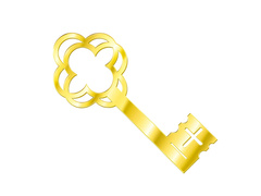 Klucz do wróżb z wosku złoty  - 27 cm - 1 szt.