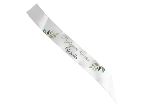 Szarfa personalizowana z imieniem na 40 urodziny - 140 cm - 1 szt.