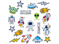 Tatuaże zmywalne Kosmos - 19 szt.